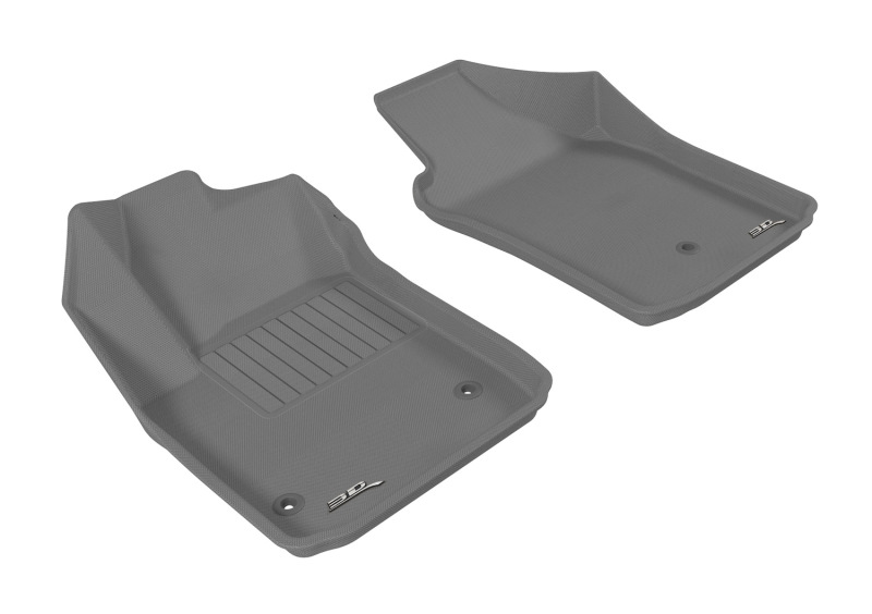 Fiat 500E Floor Mat Set - Front - 3D MAXpider - Kagu - Gray - `12-`19 Fiat 500E Floor Mat Set - Front - 3D MAXpider - Kagu - Gray - `12-`19
